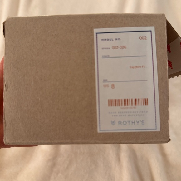 Rothy's The Point Blue and White Patterned Flats, Size 8 - Picture 9 of 10